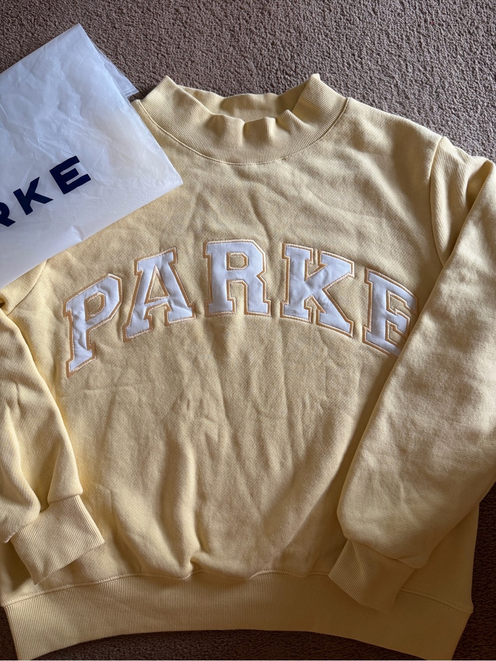 BRAND NEW Parke PEEL + WHITE Logo Crewneck Sweatshirt